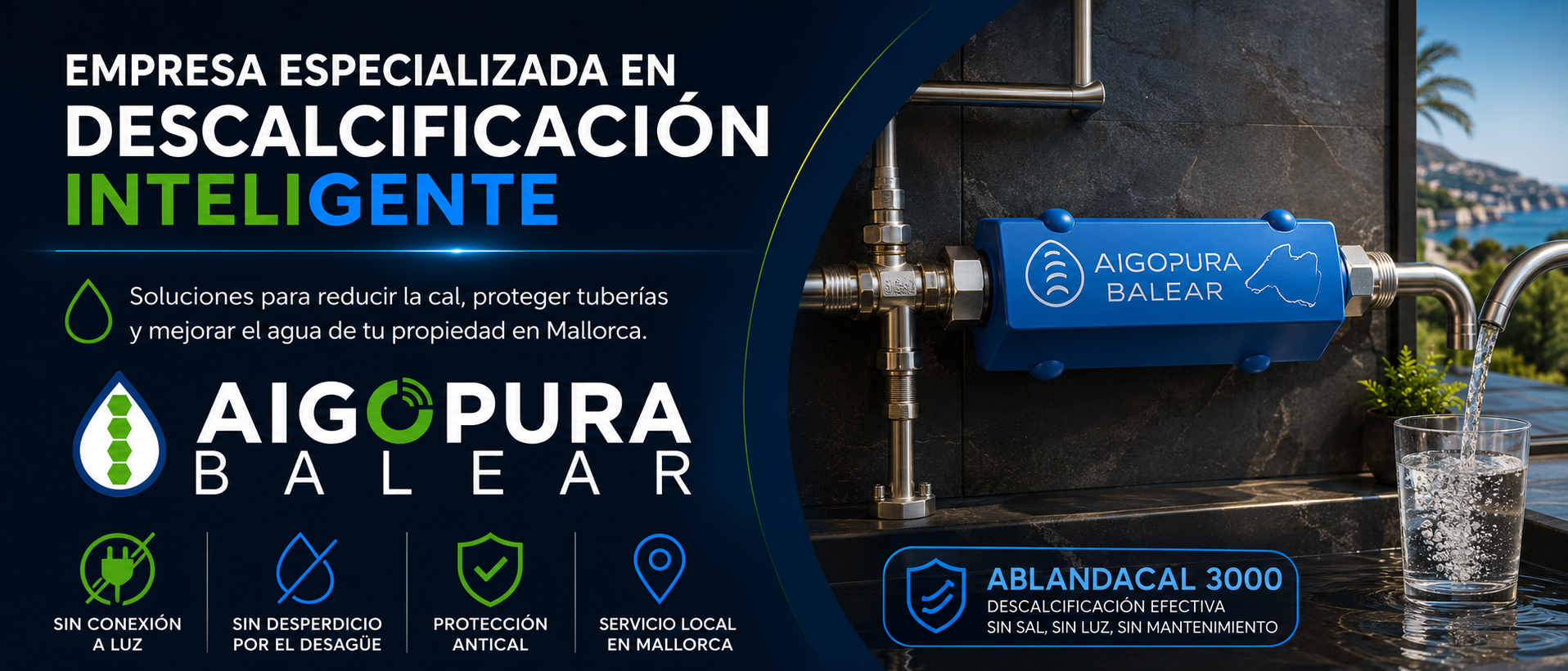 AIGOPURA BALEAR, soluciones de descalcificación inteligente y protección antical en Mallorca